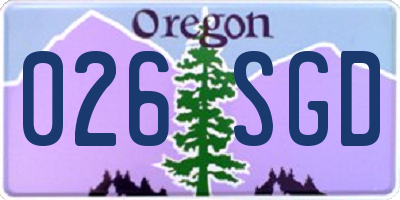 OR license plate 026SGD