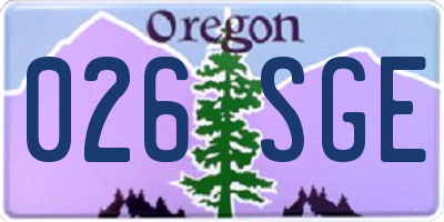 OR license plate 026SGE