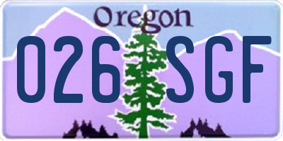OR license plate 026SGF