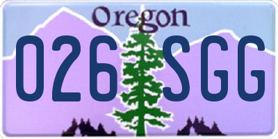 OR license plate 026SGG