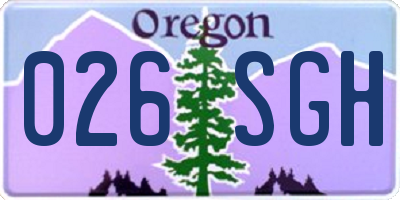 OR license plate 026SGH