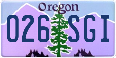 OR license plate 026SGI