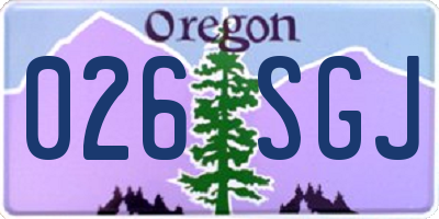 OR license plate 026SGJ