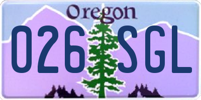 OR license plate 026SGL