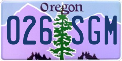 OR license plate 026SGM