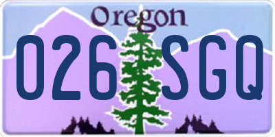 OR license plate 026SGQ