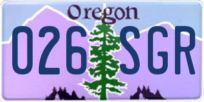 OR license plate 026SGR