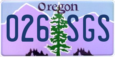 OR license plate 026SGS