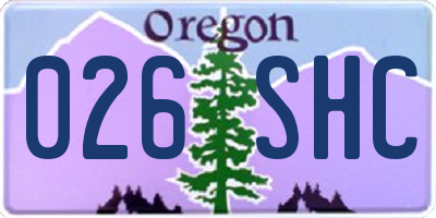 OR license plate 026SHC