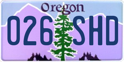 OR license plate 026SHD