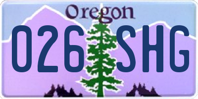 OR license plate 026SHG