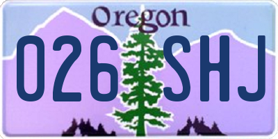 OR license plate 026SHJ