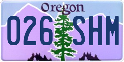 OR license plate 026SHM