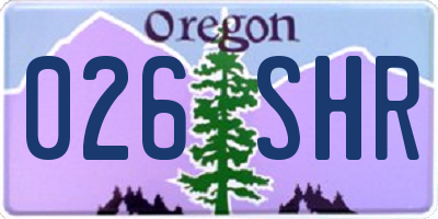 OR license plate 026SHR