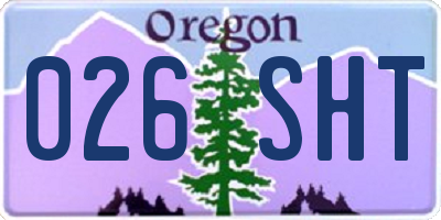 OR license plate 026SHT
