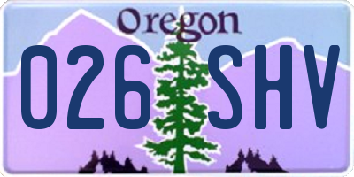 OR license plate 026SHV