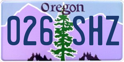 OR license plate 026SHZ