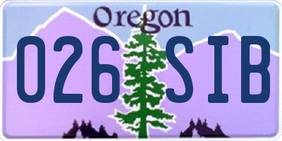 OR license plate 026SIB