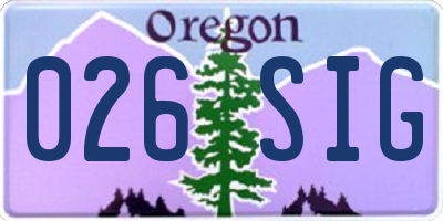 OR license plate 026SIG