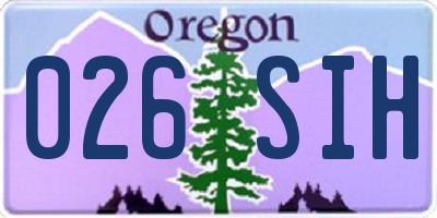 OR license plate 026SIH