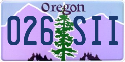 OR license plate 026SII
