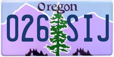 OR license plate 026SIJ