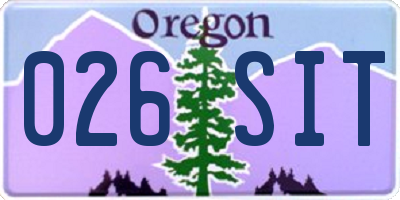 OR license plate 026SIT