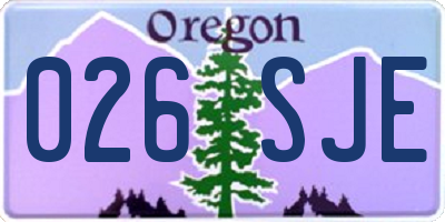 OR license plate 026SJE