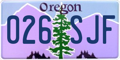 OR license plate 026SJF