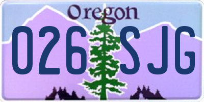 OR license plate 026SJG