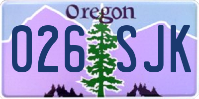 OR license plate 026SJK
