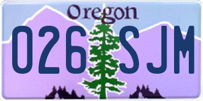 OR license plate 026SJM