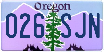 OR license plate 026SJN