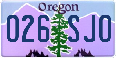 OR license plate 026SJO