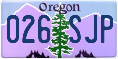 OR license plate 026SJP
