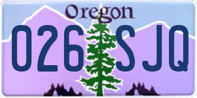 OR license plate 026SJQ