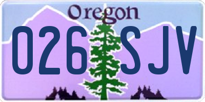 OR license plate 026SJV