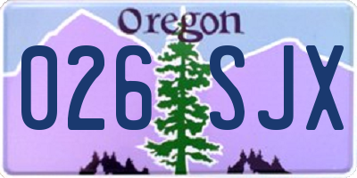 OR license plate 026SJX