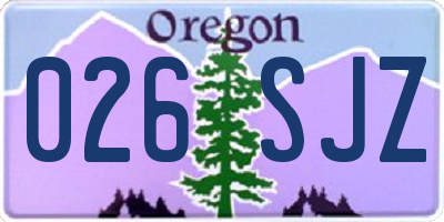 OR license plate 026SJZ