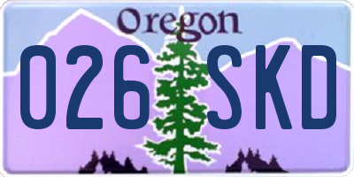 OR license plate 026SKD