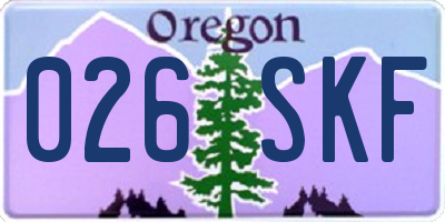 OR license plate 026SKF