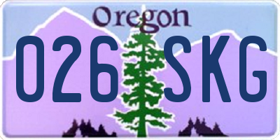 OR license plate 026SKG