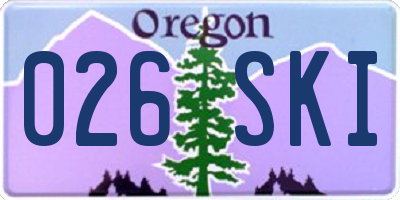 OR license plate 026SKI