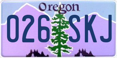 OR license plate 026SKJ