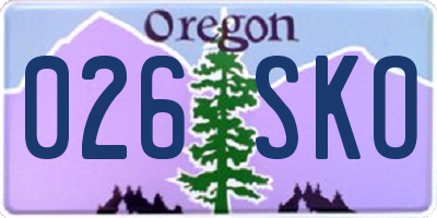 OR license plate 026SKO
