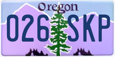 OR license plate 026SKP