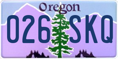 OR license plate 026SKQ