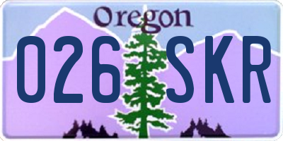 OR license plate 026SKR