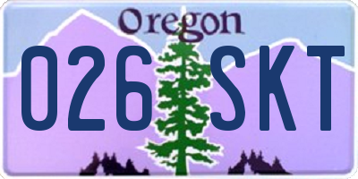 OR license plate 026SKT