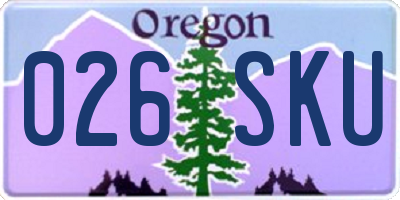 OR license plate 026SKU